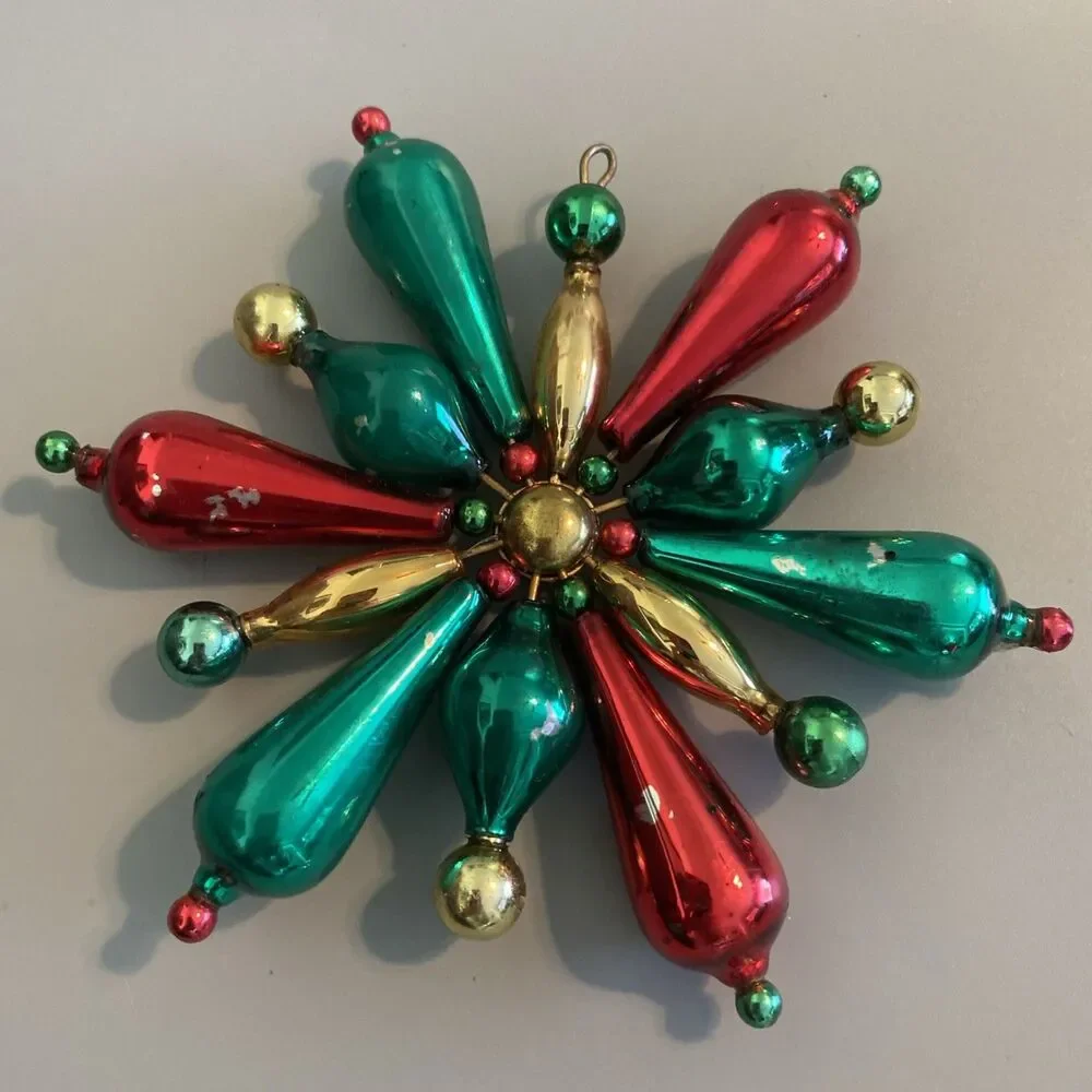 Vintage Christmas Ornament Starburst Snowflake 5.5
